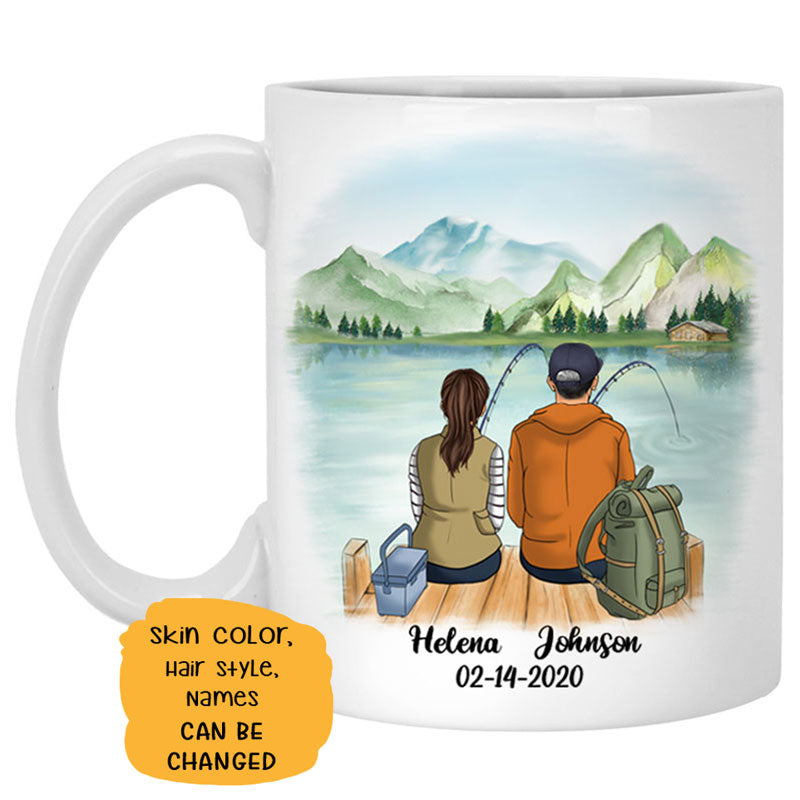 You Are The Greatest Catch Of My Life Customized Fishing Couple Mug, Anniversary gift, Personalized love gift