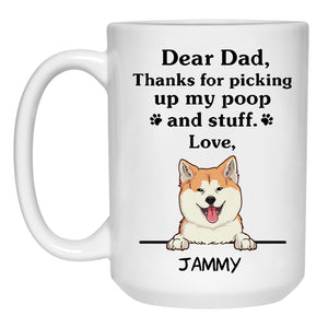 Thanks for picking up my poop and stuff, Funny Akita Personalized Coffee Mug, Custom Gifts for Dog Lovers