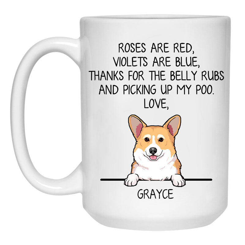 Roses are Red, Funny Corgi Personalized Coffee Mug, Custom Gifts for Dog Lovers