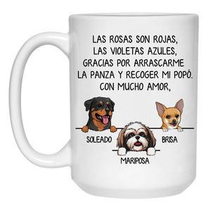 Roses Are Red, Spanish Espanol, Personalized Mug, Custom Gift for Dog Lovers