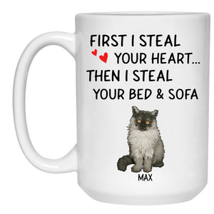 Steal Your Heart, Personalized Coffee Mug, Custom Gift for Cat Lovers