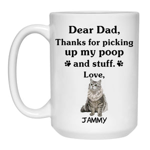 Thanks for picking up my poop and stuff, Funny Siberian Cat Personalized Coffee Mug, Custom Gift for Cat Lovers