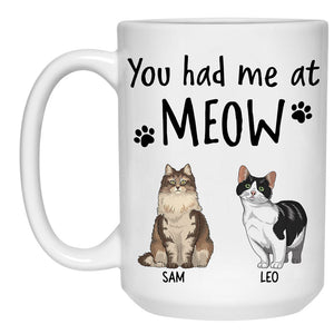 You Had Me At Meow, Personalized Coffee Mug, Custom Gift for Cat Lovers