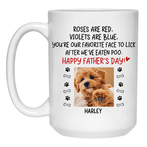 Roses Are Red Photo, Customized Coffee Photo Mug, Personalized Gift for Dog Lovers