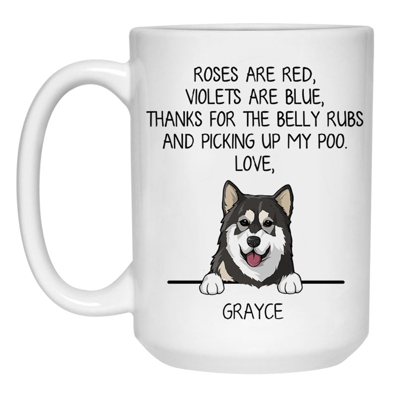 Roses are Red, Funny Alaskan Malamute Personalized Coffee Mug, Custom Gifts for Dog Lovers