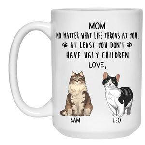 No Matter What Life Throws At You, Personalized Coffee Mug, Custom Gift for Cat Lovers