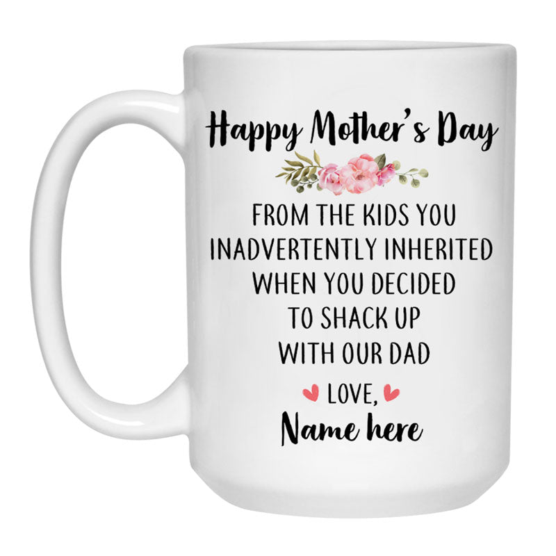 Happy Mother's Day From Inherited Kids Personalized Mug, Mother's Day gift, Custom Gift