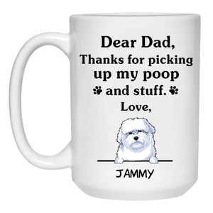 Thanks for picking up my poop and stuff, Funny Coton de Tulear Personalized Coffee Mug, Custom Gifts for Dog Lovers