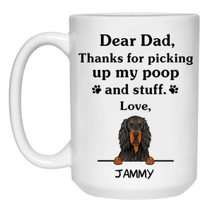 Thanks for picking up my poop and stuff, Funny Gordon Setter Personalized Coffee Mug, Custom Gifts for Dog Lovers