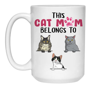 This Cat Mom Belongs To, Custom Coffee Mug, Personalized Gifts for Cat Lovers