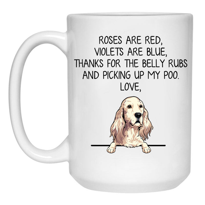 Roses are Red, Funny English Setter Personalized Coffee Mug, Custom Gifts for Dog Lovers