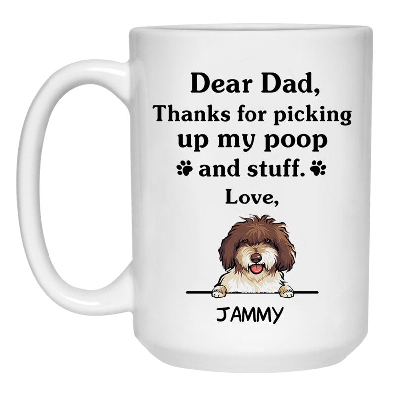 Thanks for picking up my poop and stuff, Funny Spanish Water Personalized Coffee Mug, Custom Gifts for Dog Lovers