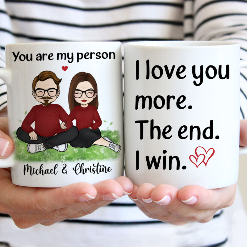 I Love You More, Personalized Accent Mug, Anniversary Gift For Couple