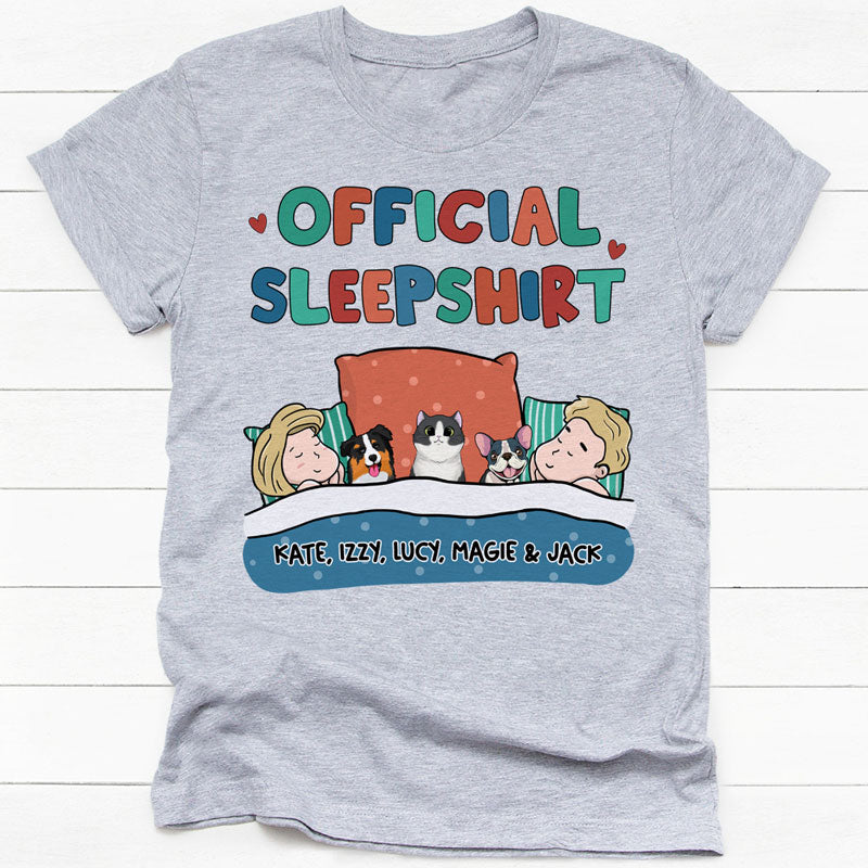 Official Couple Sleepshirt Dog Cat, Personalized Shirt, Anniversary Gift, Custom Gifts For Pet Lovers