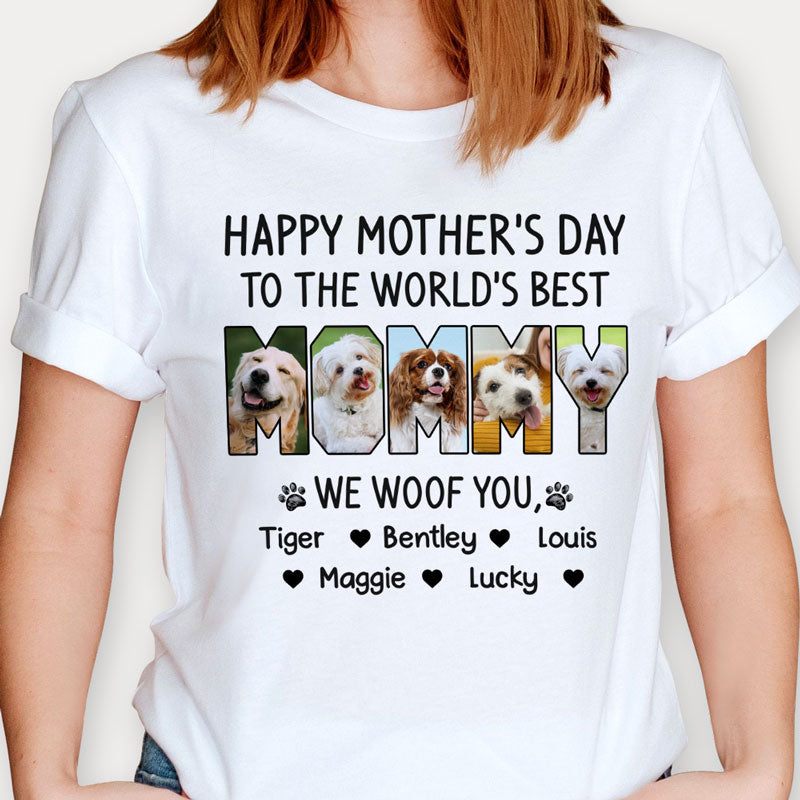 Happy Mother's Day Best Dog Mom Title, Personalized Shirt, Gift for Dog Mom, Custom Photo