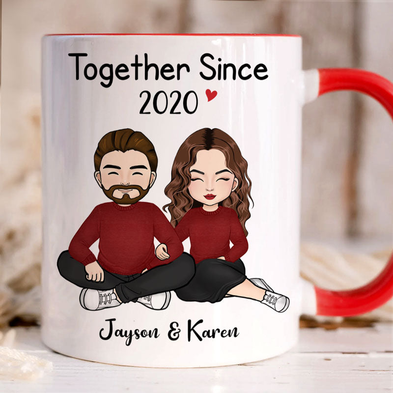 Together Since, Personalized Accent Mug, Anniversary Gift For Couple