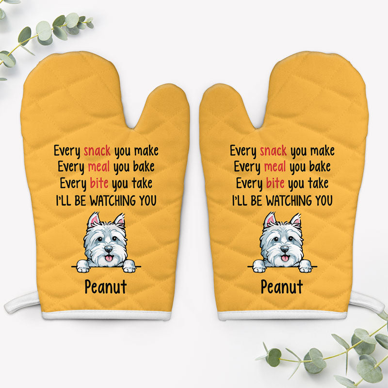 Every Snack You Make Every Meal You Bake, Personalized Oven Mitts, Gifts For Dog Lovers