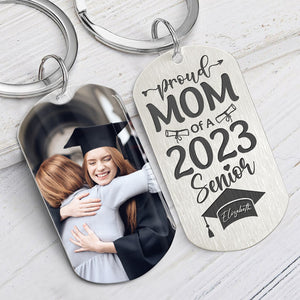 Proud Mom Dad Of A Senior Graduation, Personalized Keychain, Graduation Gifts, Custom Photo