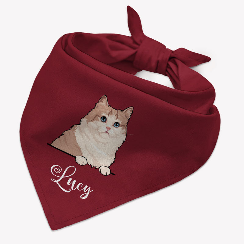 Custom Name Cat Bandana, Personalized Bandana, Custom Cat Lovers Gifts