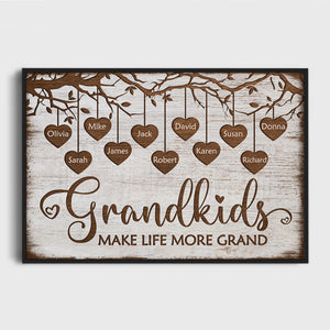 Grandkids Make Life More Grand, Personalized Poster, Gift For Grandparents, Mother's Day Gifts