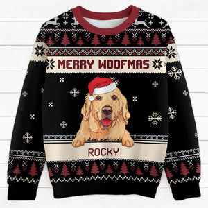 Merry Woofmas Dog, Personalized All-Over-Print Sweatshirt, Christmas Gift For Dog Lovers