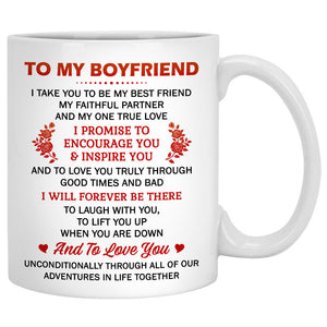 To my boyfriend Promise Encourage Inspire Spring field, Customized mug, Anniversary gifts, Personalized love gift for him