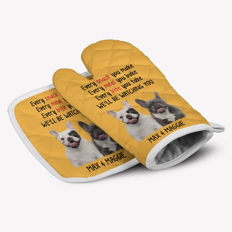 Every Snack You Make, Personalized Oven Mitts, Gifts For Pet Lovers, Custom Photo