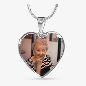 Luxury Picture Necklace, Unique Custom Engrave Heart Pendant