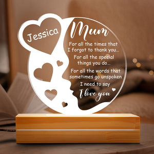 For All The Special Things You Do, Personalized Shape Acrylic Plaque, LED Light, Mother's Day Gifts