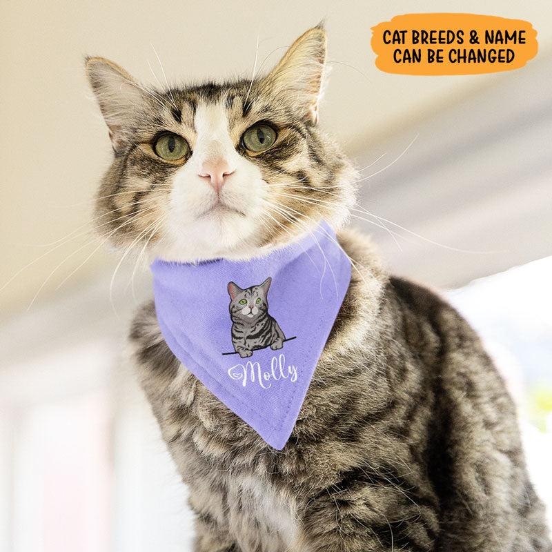 Custom Name Cat Bandana, Personalized Bandana, Custom Cat Lovers Gifts