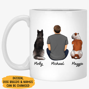 Happy Father's Day To The Best Dog Dad Ver.2, Personalized Accent Mug, Gift For Dog Dad