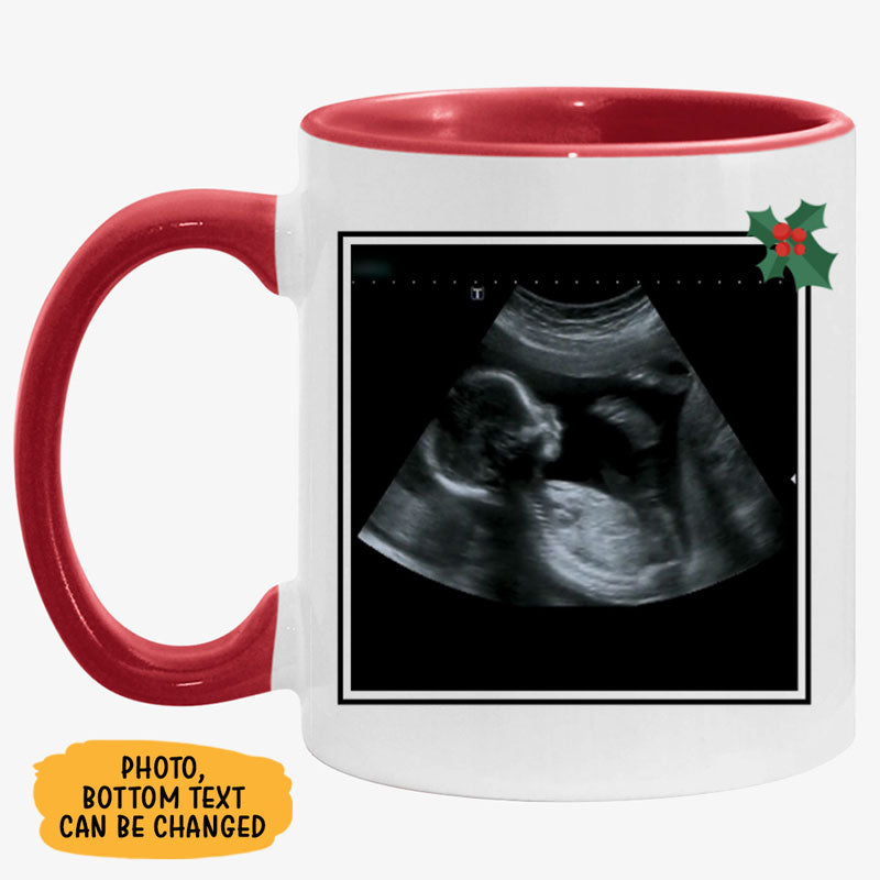 I'll Be Snuggled Up In Mommy's Belly, Personalized Mug, Christmas Gifts For Dads