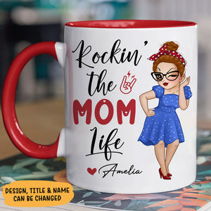 Rockin' The Nana Life, Personalized Accent Mug, Gift For Mom