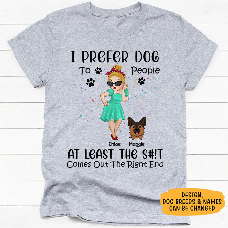 I Prefer Dogs To People, Personalized Shirt, Custom Gifts For Dog Lovers, Mother's Day Gifts