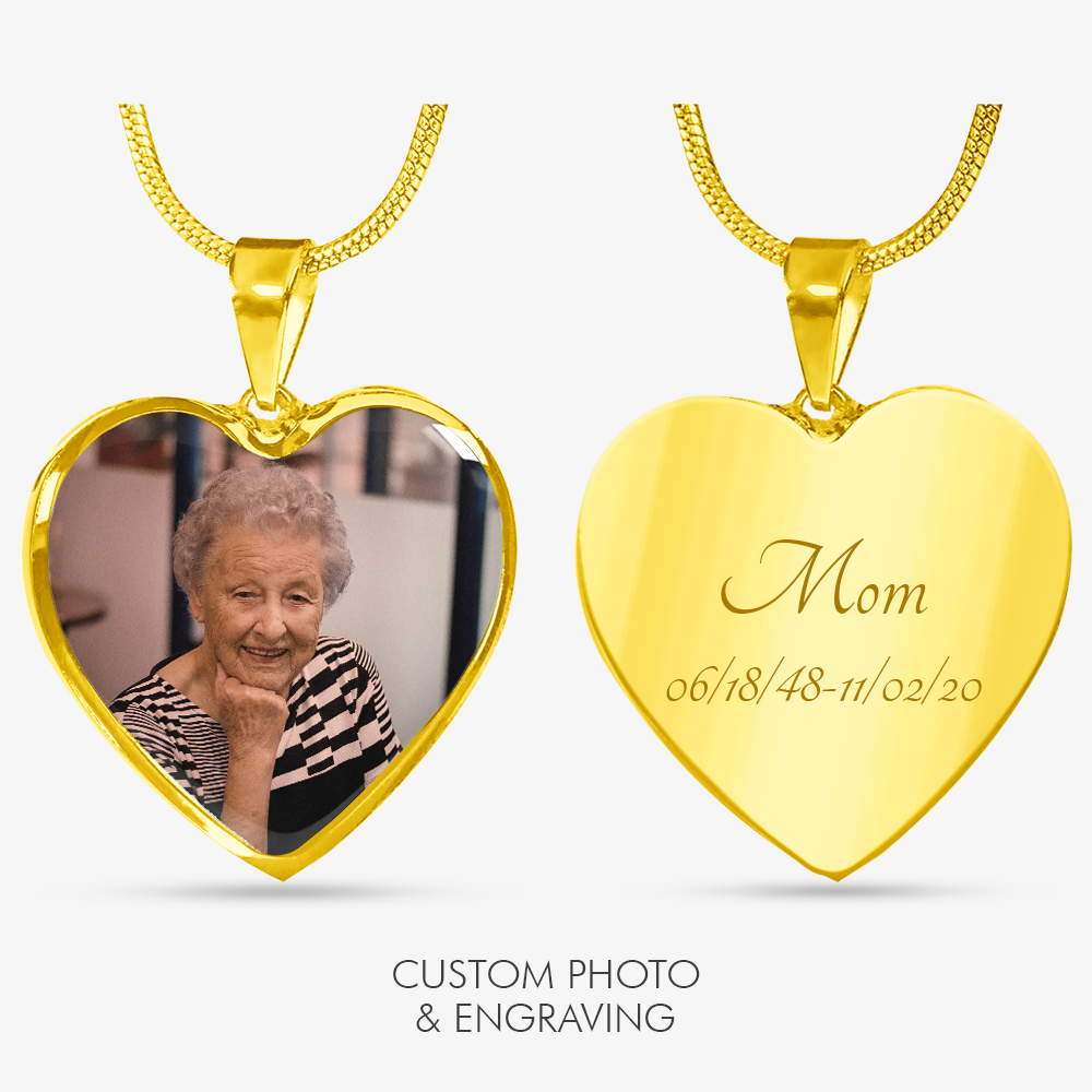 Luxury Picture Necklace, Unique Custom Engrave Heart Pendant