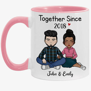 Together Since, Personalized Accent Mug, Anniversary Gift For Couple