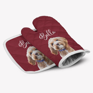 Custom Photo And Name Oven Mitt, Personalized Oven Mitt, Gifts For Pet Lovers, Funny Gifts