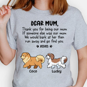 Thank You For Being My Mom Xoxo Walking Dog, Personalized Shirt, Gifts for Dog Lovers