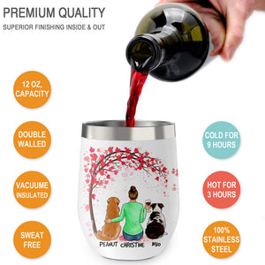 Fur Mama Red Tree, Personalized Wine Tumbler Cup, Gifts For Pet Lovers