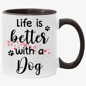 Life Is Better With Pets, Personalized Accent Mug, Custom Gift For Pet Lovers