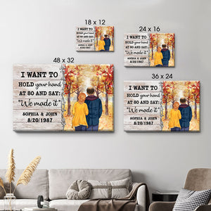 Personalized I Want To Hold Your Hand Canvas, Autumn Fall, Premium Canvas Wall Art