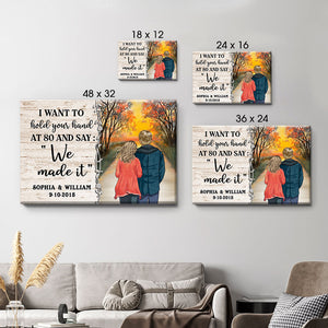 Personalized I Want To Hold Your Hand Canvas, Sunset, Premium Canvas Wall Art