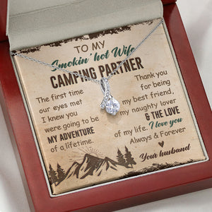 Camping Partner The First Time, Personalized Luxury Necklace, Message Card Jewelry, Gifts For Her