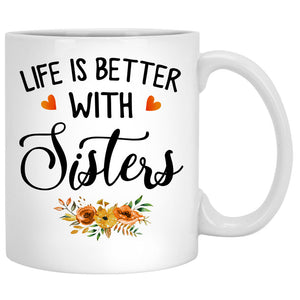 Sisters Custom Quotes, Autumn Fall Tree, Personalized Mug, Gift For Sisters