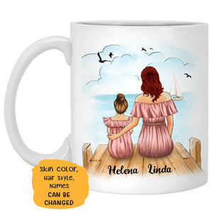 To My Daughter, Never Feel That You Are Alone, Beach View, Customized mug, Personalized gifts, Mother's Day gifts