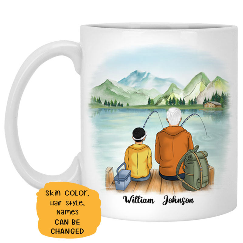 Father and Son Fishing Partner for Life, Customized mug, Personalized gift, Father's Day gift