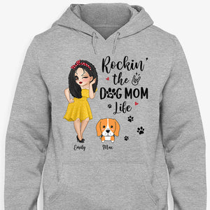 Rockin The Dog Mom Life Dog Chibi, Personalized Shirt, Custom Gifts For Dog Lovers