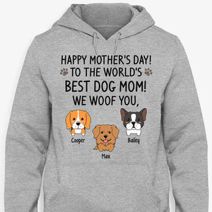 To The World's Best Dog Mom Chibi Dog, Personalized Shirt, Custom Gifts For Dog Lovers, Mother's Day Gifts