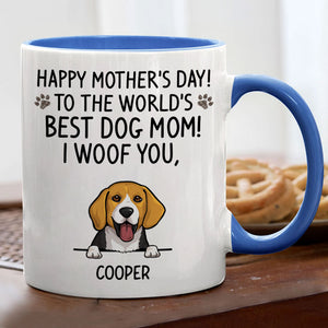 To The World's Best Dog Mom, Personalized Accent Mug, Mother's Day Gifts