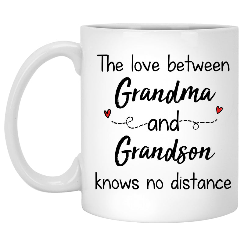 Long Distance Grandma and Grandson Personalized State Colors Coffee Mug For Grandma, Custom Gift for Grandmother